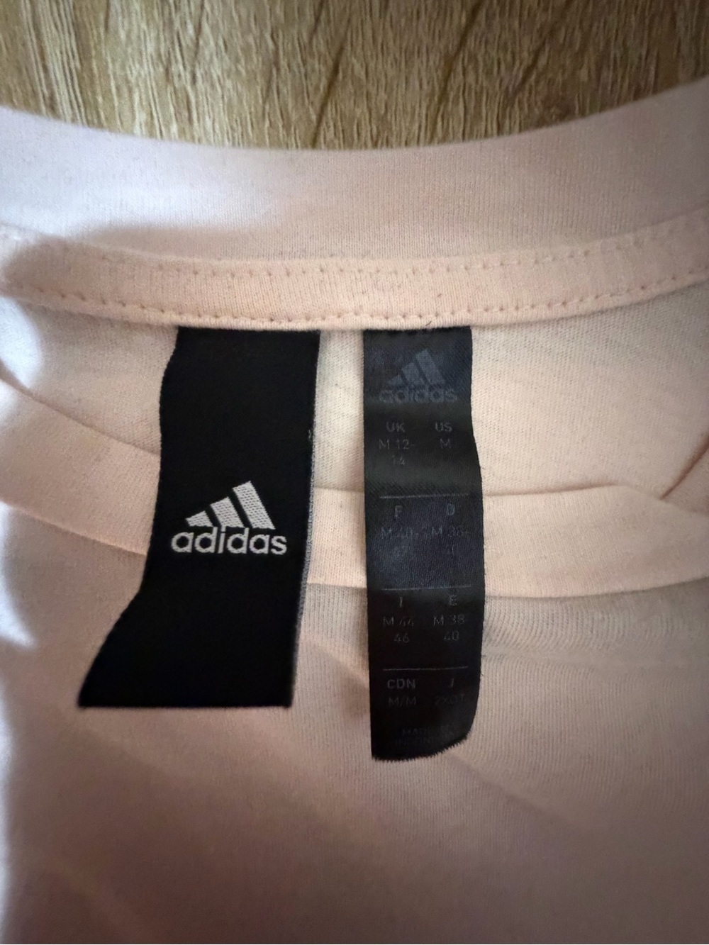 Women’s Adidas Light Pink t-shirt With White Stitched Logo in Size Medium - Picture 3 of 4